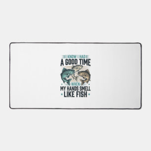 Funny Fishing Quote Vintage Engraving Vector Desig Desk Mat