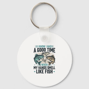 Funny Fishing Quote Vintage Engraving Vector Desig Keychain