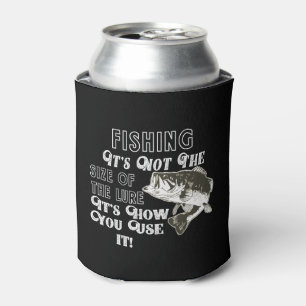 Funny Fishing Quote with a Largemouth Bass Can Cooler