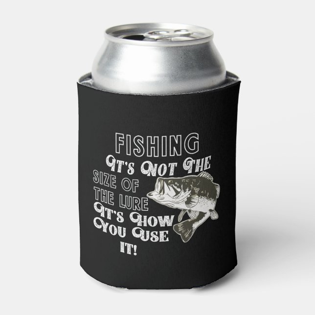 Funny Fishing Quote with a Largemouth Bass Can Cooler (Can Front)