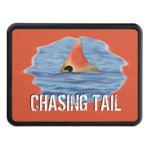Funny Fishing Redfish Chasing Tail Trailer Hitch Cover