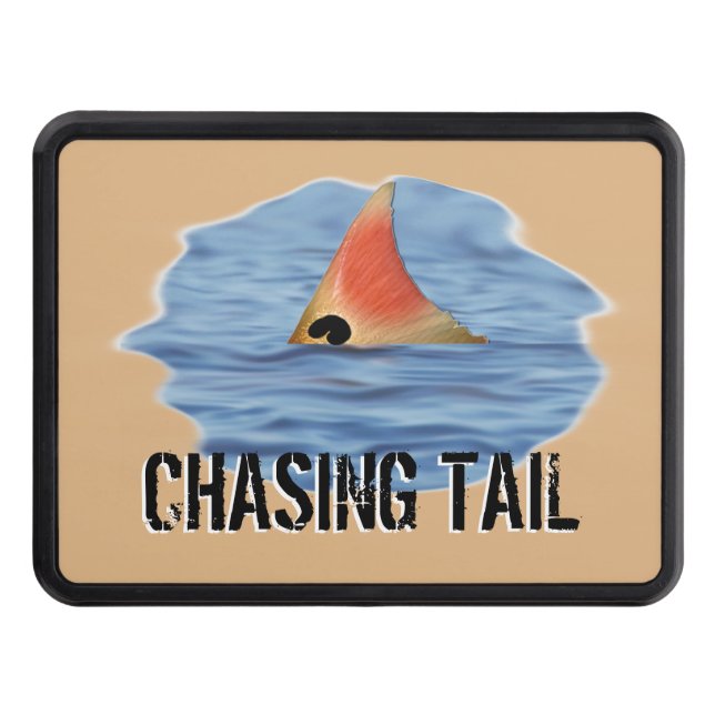Funny Fishing Redfish Chasing Tail Trailer Hitch Cover (Front)