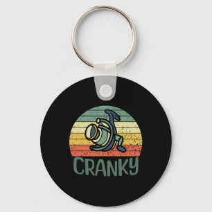 Funny Fishing Reel Pun Shirt For Cranky Fishermen  Keychain
