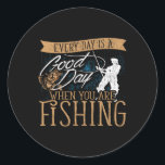 Funny Fishing Rod Fish - Fisherman  Classic Round Sticker<br><div class="desc">Funny Fishing Rod Fish - Fisherman</div>