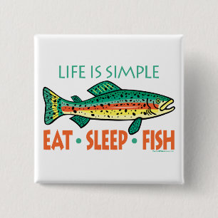 Funny Fishing Saying 2 Inch Square Button