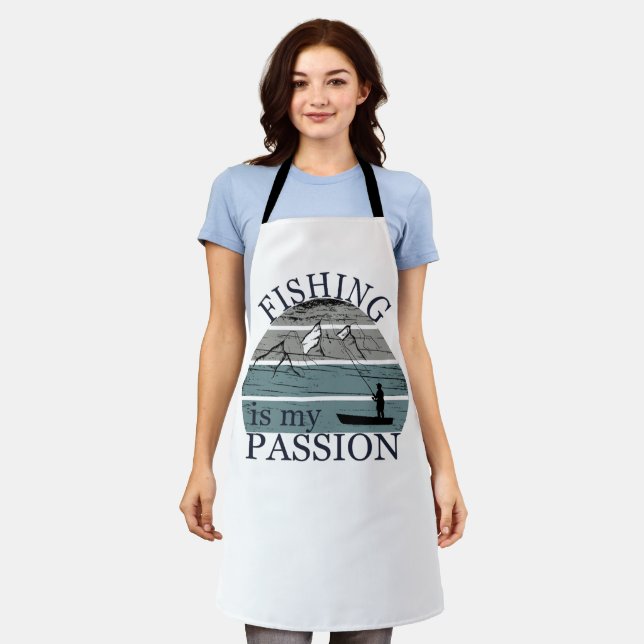 Funny fishing saying apron (Worn)