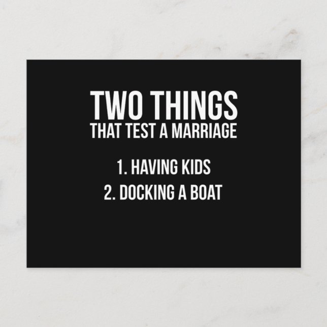 Funny Fishing Saying Docking A Boat Marriage Desig Postcard (Front)