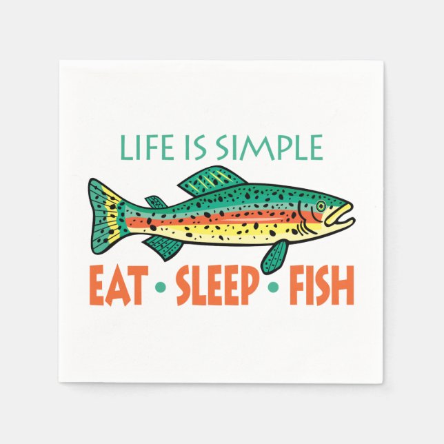 Funny Fishing Saying Napkin (Front)