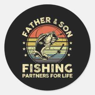 Funny Fishing-shirt Father Son Matching B Fish Dad Classic Round Sticker
