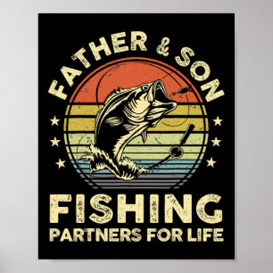 Funny Fishing-shirt Father Son Matching B Fish Dad Poster