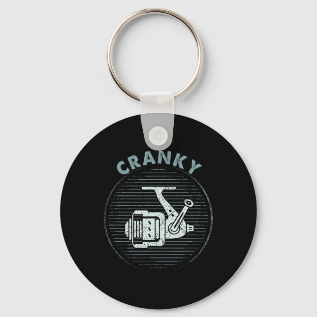 Funny Fishing Tee For Men Cranky  Keychain (Front)