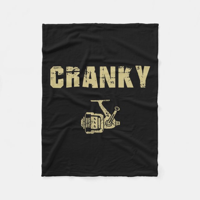Funny Fishing Tee For Men Funny Cranky  Fleece Blanket (Front)