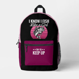 Funny Fishing Theme Printed Backpack