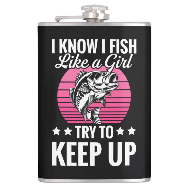 Funny Fishing Themed Hip Flask (Front)