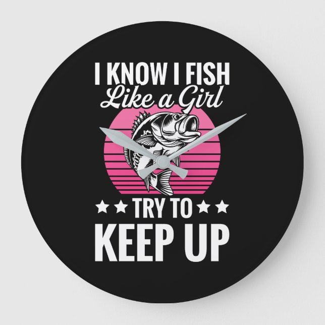 Funny Fishing Themed Large Clock (Front)