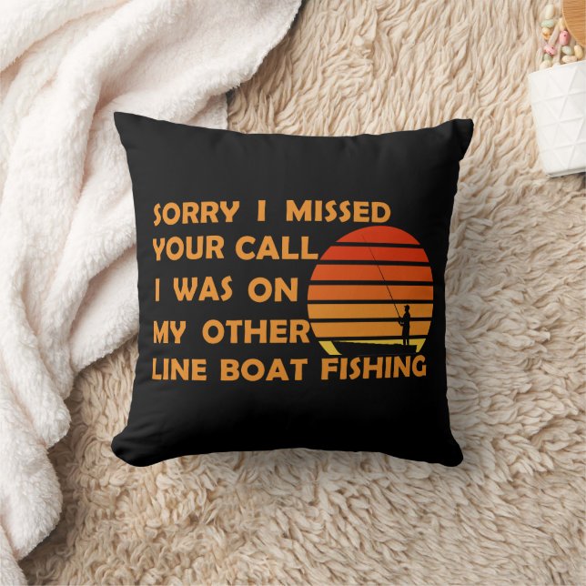 Funny fishing throw pillow (Blanket)