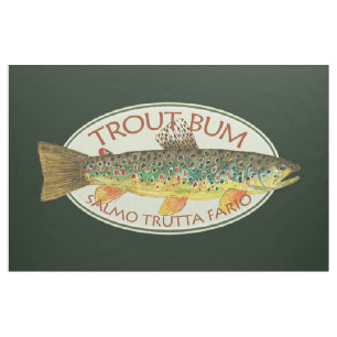 Funny Fishing TROUT BUM Fabric