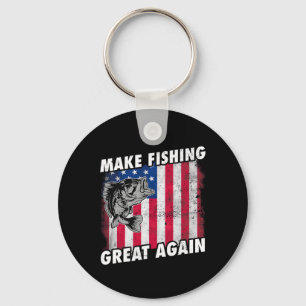 Funny Fishing Trump Gifts Keychain