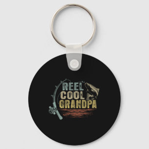 Funny Fishing Vintage Reel Cool Grandpa  Keychain