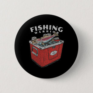 Funny Fishing Warrior Saying Fisherman Vintage Gra 2 Inch Round Button