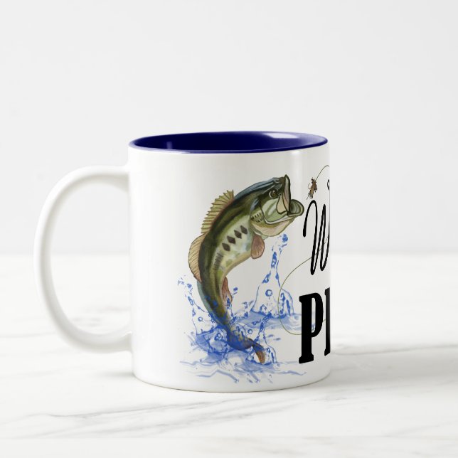 Funny Fishing Women Two-Tone Coffee Mug (Left)