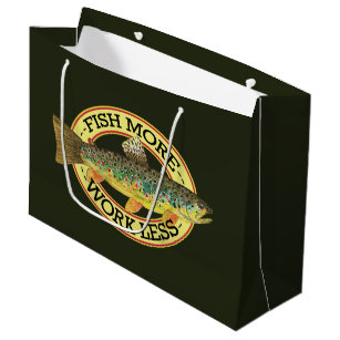 Funny Fishing Words for a Fisherman Large Gift Bag