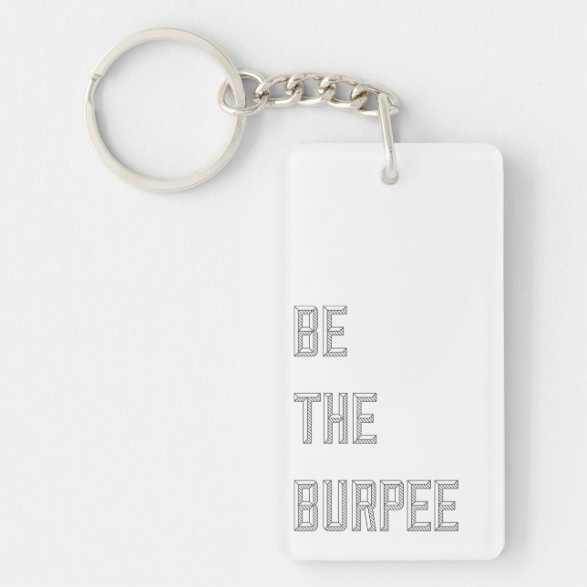 Funny Fitness Burpee Gym Humour Keychain (Front)