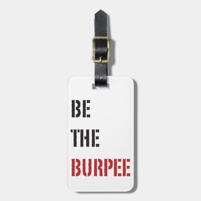Funny Fitness Burpee Gym Humour Luggage Tag (Front Vertical)