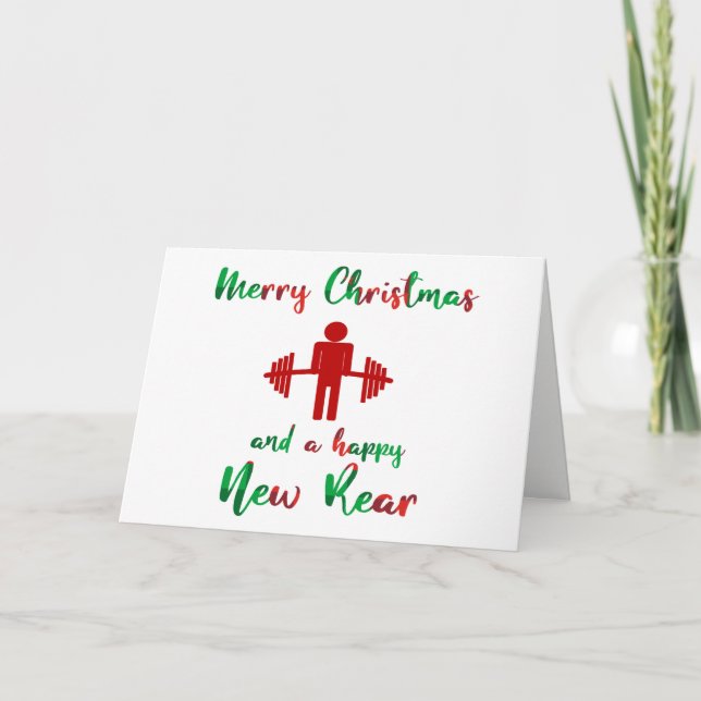 Funny Fitness Carte de Noël à thème (Devant)