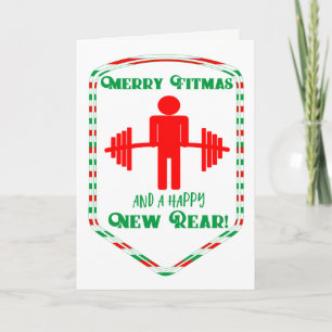 Funny Fitness Carte de Noël à thème