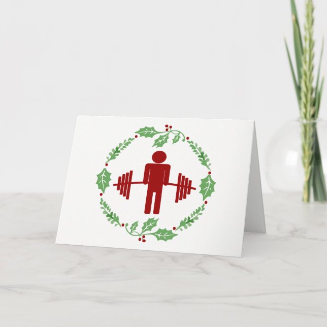 Funny Fitness Carte de Noël à thème (Devant)