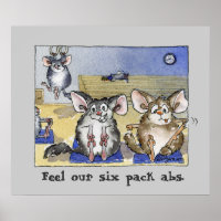Funny Fitness Cartoon Poster Print Grey