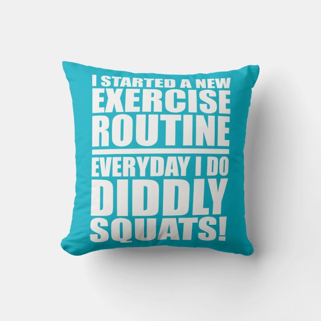 Funny Fitness Gym Throw Pillow (Front)