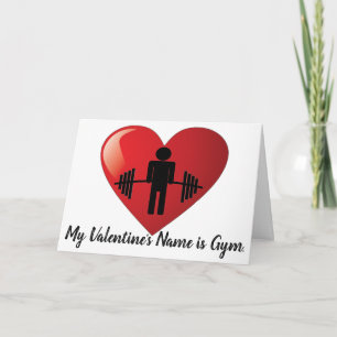 Funny Fitness Gym Valentine Holiday Card