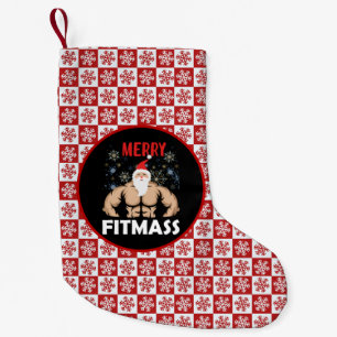 Funny Fitness Themed Christmas Fitmas Trainer Gym Small Christmas Stocking