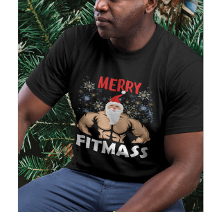 Funny Fitness Themed Christmas Fitmas Trainer Gym T-Shirt