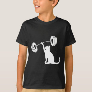 Funny Fitness Weight Strength Gym Cat Lifting For  T-Shirt