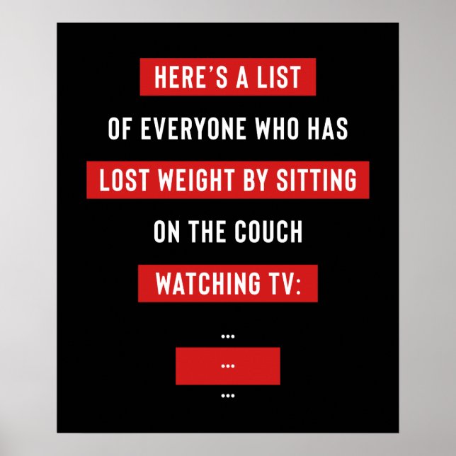 Funny Fitness Workout Inspirational Joke Poster (Front)
