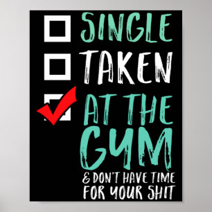 Funny Fitness Workout Single Taken At The Gym  Poster