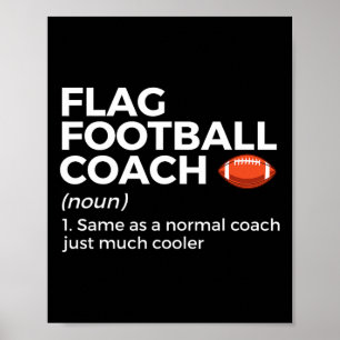 Funny Flag Football Coach Definition  Poster