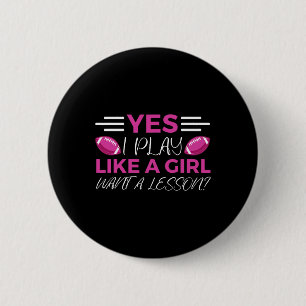 Funny Flag Football Girl 2 Inch Round Button