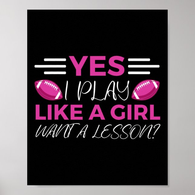 Funny Flag Football Girl  Poster (Front)