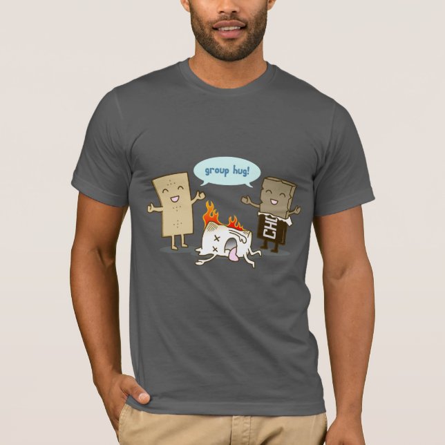 Funny Flaming Marshmallow T-Shirt (Front)