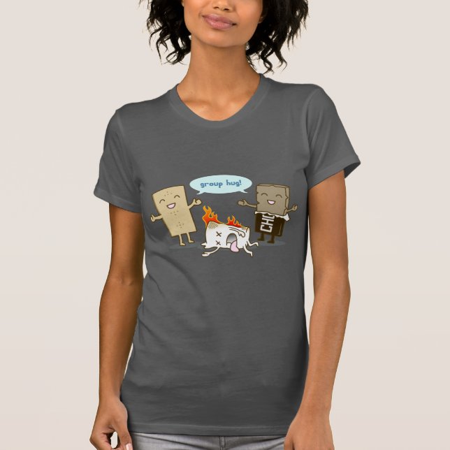 Funny Flaming Marshmallow T-Shirt (Front)