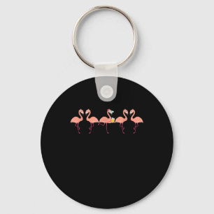 Funny Flamingo Bachelor Party Cocktail Lover Keychain