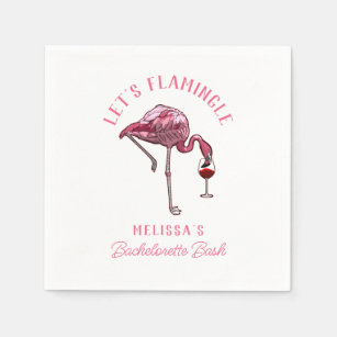 Funny Flamingo Bachelorette Weekend Party Paper Napkin