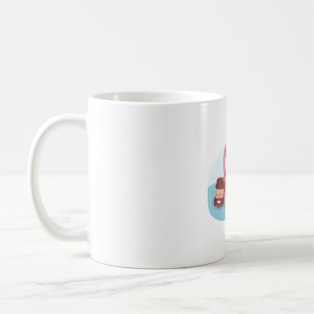 Funny Flamingo Chilling On Human Pool Float Coffee Mug (Left)