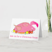 Funny Flamingo Christmas Dinner