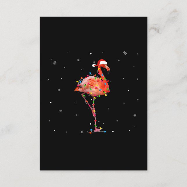 Funny Flamingo Christmas Light Apparel Cute Xmas Enclosure Card (Front)