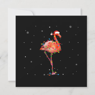 Funny Flamingo Christmas Light Apparel Cute Xmas Invitation